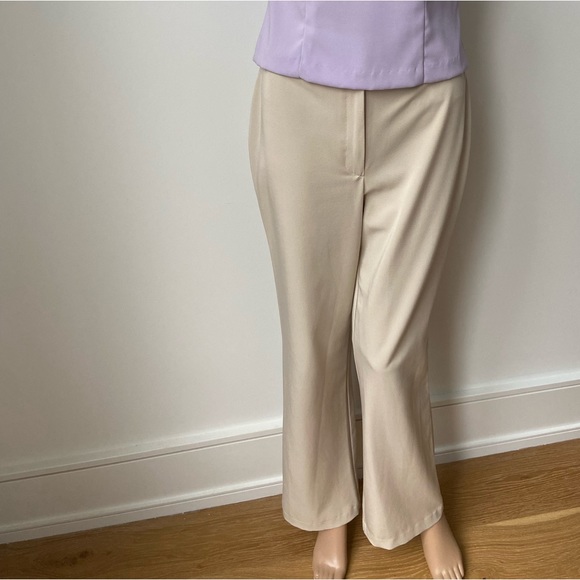 Beige jersey flare leg pants - Picture 3 of 4